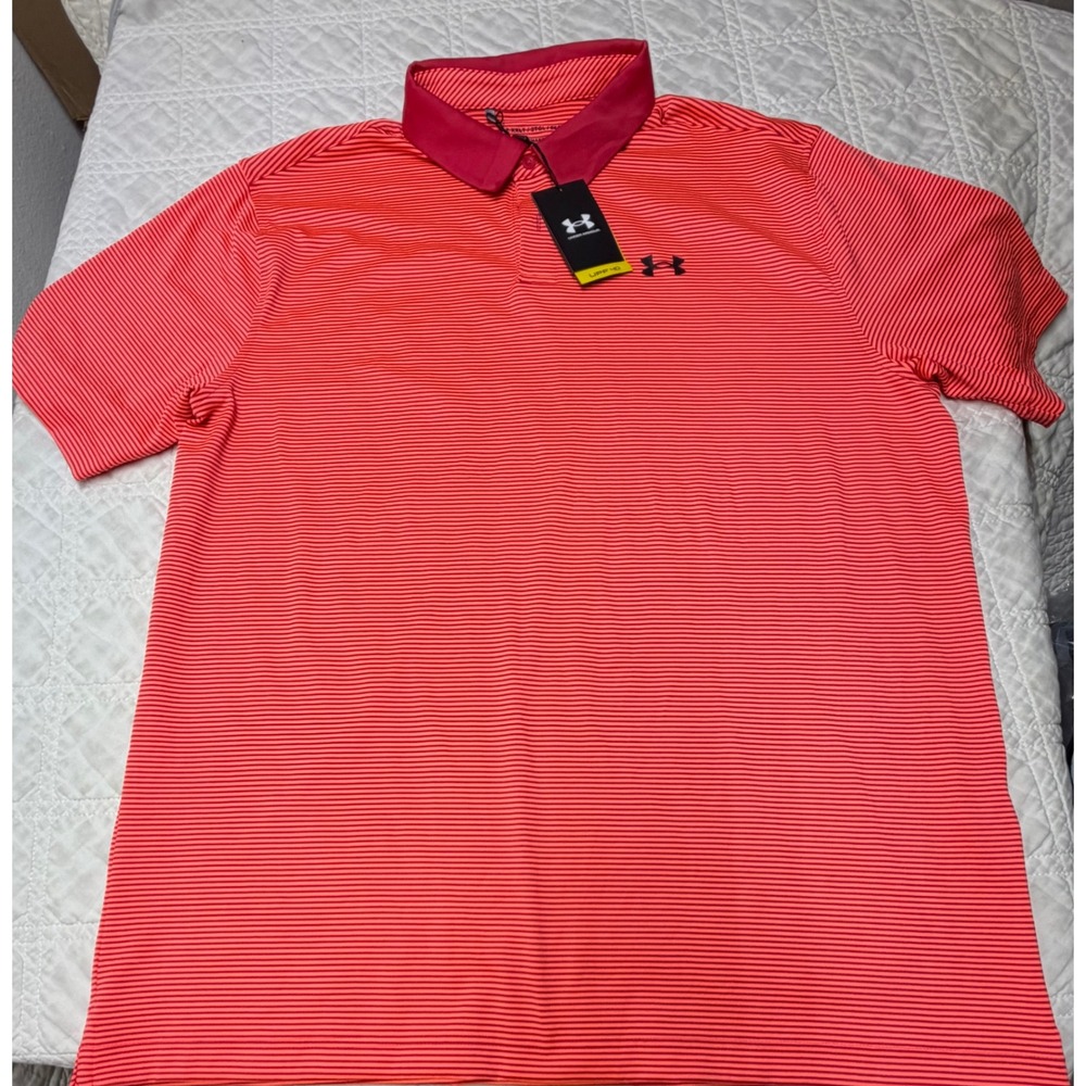 Under Armour The performance Polo Mens 2XLT Tall Red Stripe Golf Shirt new